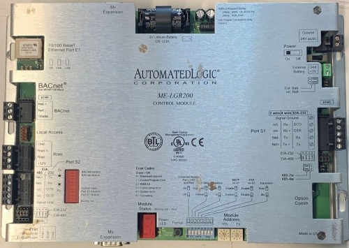 ME-LGR200 - Carrier-ALC - BACnet Yönlendirici ve 200 Nokta Entegrasyon Ağ Geçiti ve Kontrol Modülü